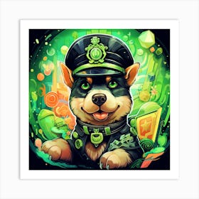 Dog In A Hat Art Print