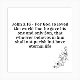 John 3:16 Art Print