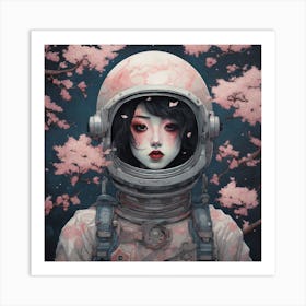 Asian Girl In Spacesuit Art Print