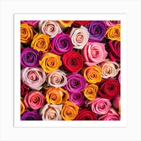 All Roses Colors Flat As Background (37) Art Print