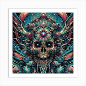 Skull Surreal Psychedelic 4k Art Print