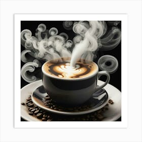 Coffee Cup With Smoke 20 Art Print