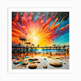 A Symphony Of Sunshine Over The Beach 1 Art Print