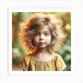 Little Girl With Big Hair Art Print