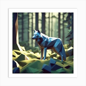 Low Poly Wolf 1 Art Print