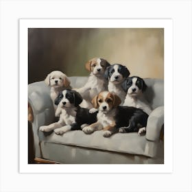 Beagle Puppies Art Print
