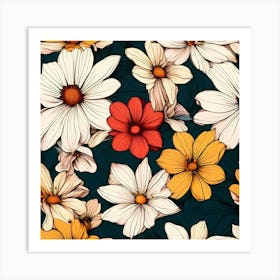 Daisy Pattern 1 Art Print