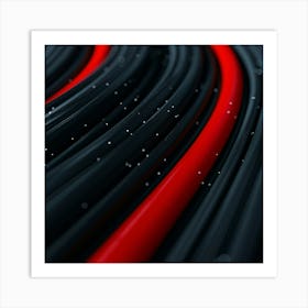 Abstract Red And Black Lines Art Print