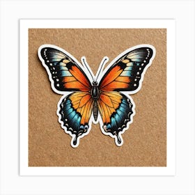 Sticker Of Beautiful Butterfly 3887715869 Art Print