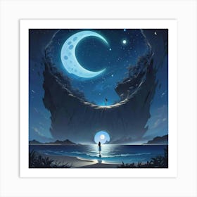 Moon island Art Print