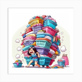 Laundry Baskets woman Art Print