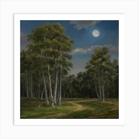 William Morris Print Night Forest Moon 5 Art Print