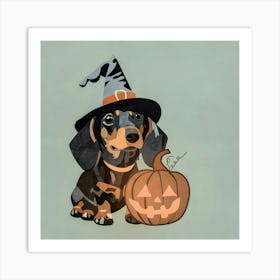 Halloween Dachshund Art Print