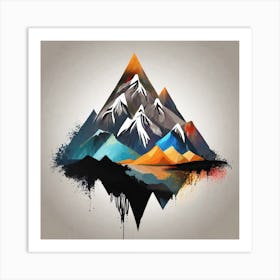 Abstract Mountain Painting Art Print