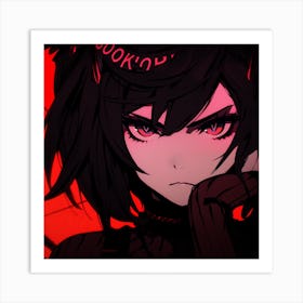 Anime Girl With Red Eyes 1 Art Print