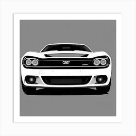 Close-Up of Sleek Sports Car with White Stripes Art Print