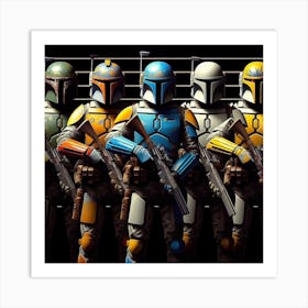 Mandalorians In An Imperial Lineup Star Wars Art Print Art Print