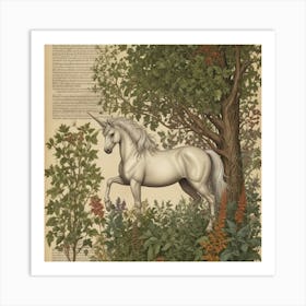 Unicorn In The Forest 12 Art Print