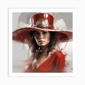 Woman In A Red Hat 1 Art Print