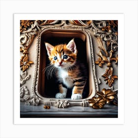 Kitten In The Window Art Print