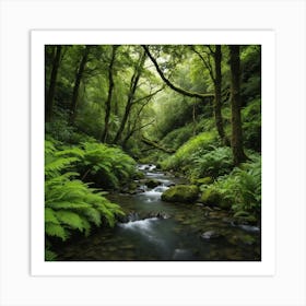 Ferns In The Forest Art Print