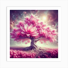 Lotus Tree Art Print