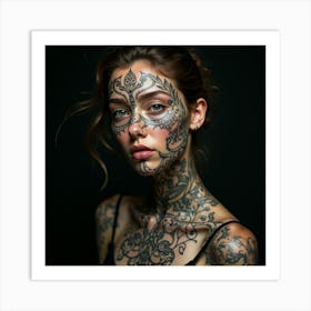 Tattooed Woman Art Print