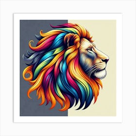 Colorful Lion Art Print