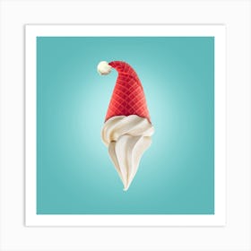 Santas Ice Cream Square Art Print