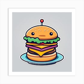 Kawaii Burger 5 Art Print