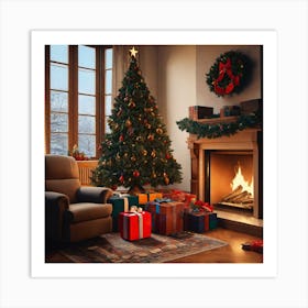 Christmas In The Living Room 17 Art Print