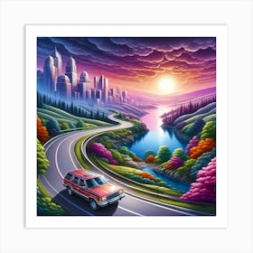 Sunset Cityscape 1 Art Print