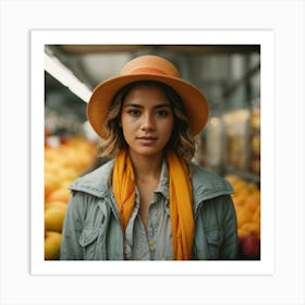 Portrait Of A Woman In A Market 1 Art Print