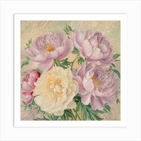 Peonies In A Vase Art Print