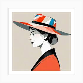 Woman in a Hat 18 Art Print