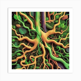 A Stunningly Detailed Illustration Of Roots And Pl Vvqwxl 7s2k8nmjgh Art Print