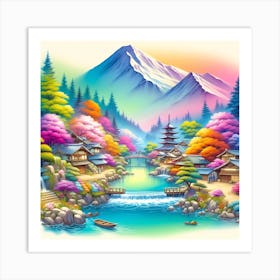 Japanese Village Art Print