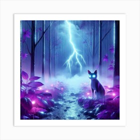 Cat In The Forest 1 Art Print