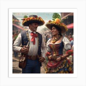 Mexican Couple Art Print