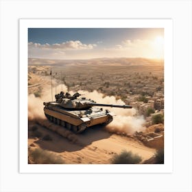 M60 Tank In The Desert Art Print