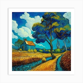 House In The Field By Van Gogh Art Print