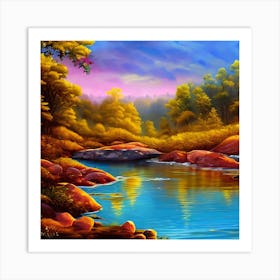 Creek Of Gold 3 Art Print