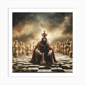 Monarch's Solitude: The Kingdom of Chess Art Print