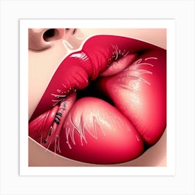 Kissing Lips 3 Art Print