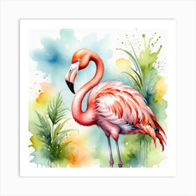 Flamingo Painting Art Print