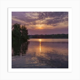 Sunset On The Lake Art Print