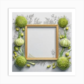 Frame With Green Vegetables Art Print