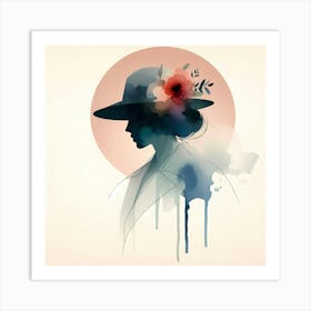 Woman In Hat 5 Art Print