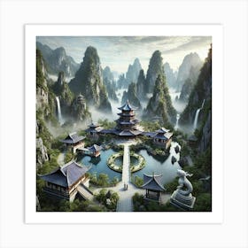 A Majestic View Of The Harmony Courtyard S Locatio Art Print