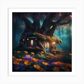 Night time in the Forest Art Print